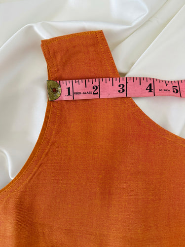 Ready To Wear Saree Blouse | Handwoven Cotton | Size 34 | Orange | Boat Neck | Free Shipping | Ships from California